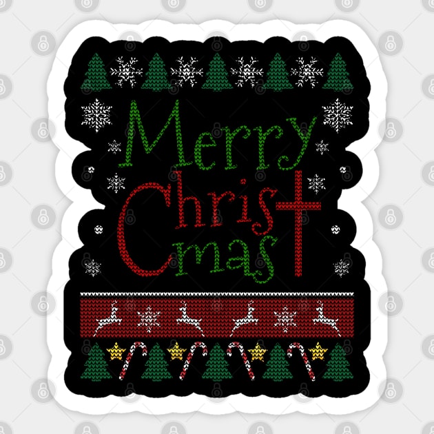 Merry Christmas Jesus Christ Cross Sticker by Sleazoid